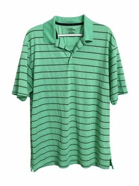 PGA Tour Mint Green Polo with Thin Black Stripes